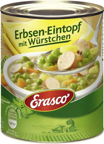 Erasco Erbsen-Eintopf Mit Würstchen 3 Erasco Erbsen-Eintopf Mit Würstchen