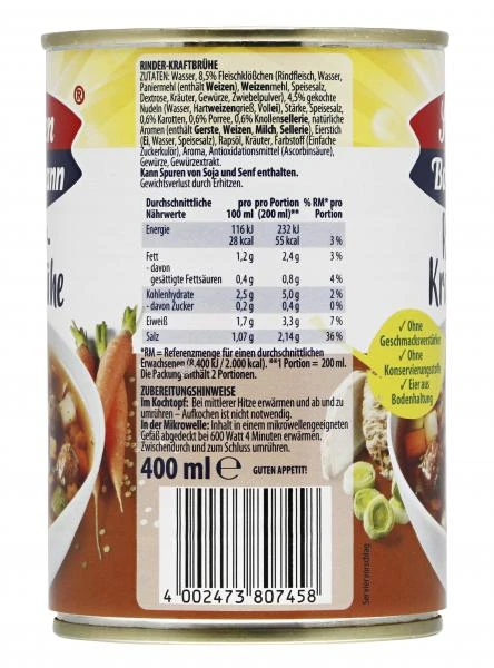 Sonnen Bassermann Rinder Kraftbrühe 4 Sonnen Bassermann Rinder Kraftbrühe – Bild 2