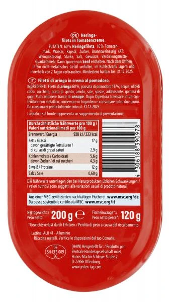 Jeden Tag Heringsfilet In Tomatencreme 4 Jeden Tag Heringsfilet In Tomatencreme – Bild 2