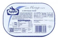 Appel Heringsfilets In Dill-Kräuter-Creme -Sicheres Lebensmittelgeschäft 4502060166 4020500966039 02.jpg