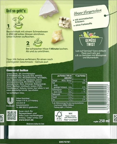 Knorr Spaghetteria Sauce Quattro Formaggi 4 Knorr Spaghetteria Sauce Quattro Formaggi – Bild 2