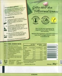 Knorr Fix Nudel-Schinken Gratin -Sicheres Lebensmittelgeschäft 4502070259 8718114818528 02