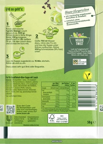 Knorr Fix Hackfleisch Käse-Suppe 4 Knorr Fix Hackfleisch Käse-Suppe – Bild 2