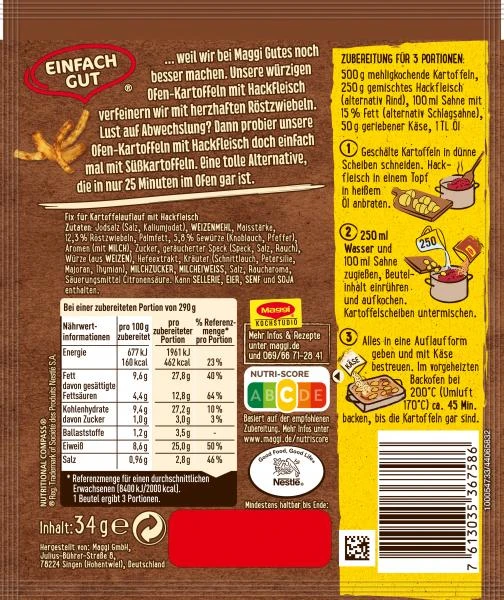 Maggi Fix & Frisch Ofen-Kartoffeln Mit Hackfleisch 4 Maggi Fix & Frisch Ofen-Kartoffeln Mit Hackfleisch – Bild 2