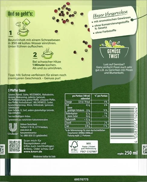 Knorr Feinschmecker 3 Pfeffer Sauce 4 Knorr Feinschmecker 3 Pfeffer Sauce – Bild 2