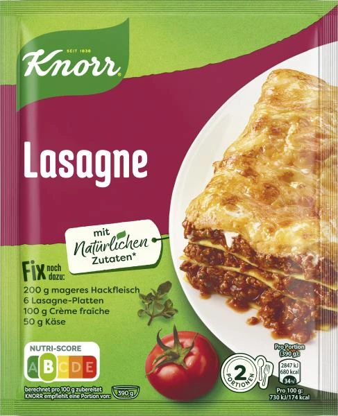 Knorr Fix Lasagne 3 Knorr Fix Lasagne