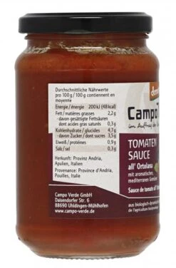 Campo Verde Demeter Bio Tomatensauce All' Ortolana -Sicheres Lebensmittelgeschäft 4502085090 4045178008799 03.jpg