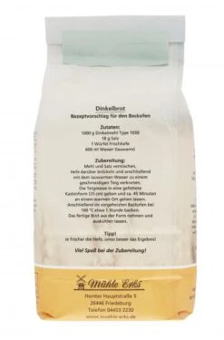 Mühle Erks Bioland Dinkelmehl Type 1050 -Sicheres Lebensmittelgeschäft 4502110086 4038269001649 03