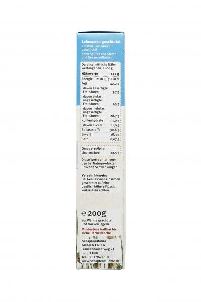 Schapfenmühle Leinsamen Geschrotet 4 Schapfenmühle Leinsamen Geschrotet – Bild 2