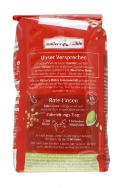 Müller's Mühle Rote Linsen -Sicheres Lebensmittelgeschäft 4502110827 4000286221126 03