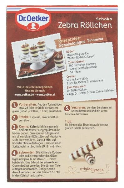 Dr. Oetker Schoko Zebra Röllchen Vollmilch & Weiß 5 Dr. Oetker Schoko Zebra Röllchen Vollmilch & Weiß – Bild 3