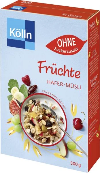 Kölln Früchte Hafer-Müsli Ohne Zuckerzusatz 3 Kölln Früchte Hafer-Müsli Ohne Zuckerzusatz
