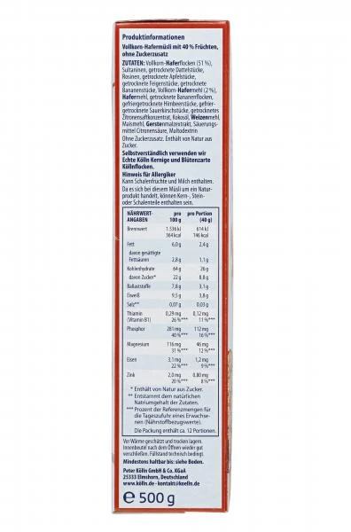 Kölln Früchte Hafer-Müsli Ohne Zuckerzusatz 4 Kölln Früchte Hafer-Müsli Ohne Zuckerzusatz – Bild 2