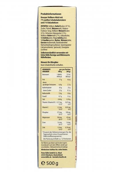 Kölln Müsli Knusper Schoko & Keks Kakao 4 Kölln Müsli Knusper Schoko & Keks Kakao – Bild 2