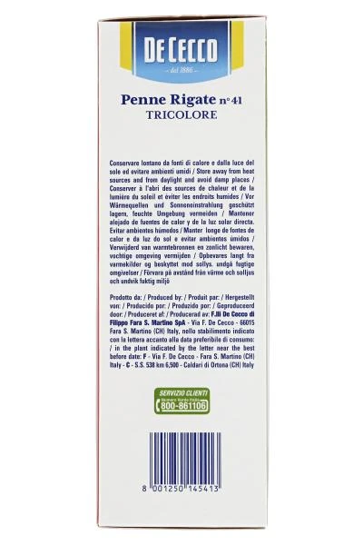 De Cecco Penne Rigate No. 41 Tricolore 4 De Cecco Penne Rigate No. 41 Tricolore – Bild 2