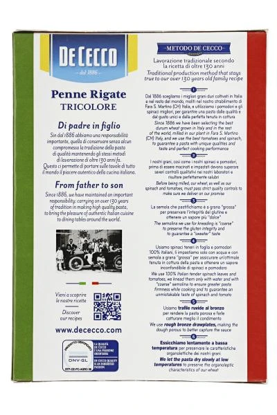 De Cecco Penne Rigate No. 41 Tricolore 5 De Cecco Penne Rigate No. 41 Tricolore – Bild 3