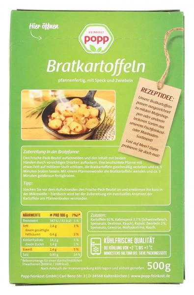 Popp Bratkartoffeln Mit Speck Und Zwiebeln 4 Popp Bratkartoffeln Mit Speck Und Zwiebeln – Bild 2
